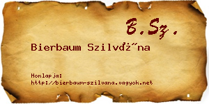 Bierbaum Szilvána névjegykártya